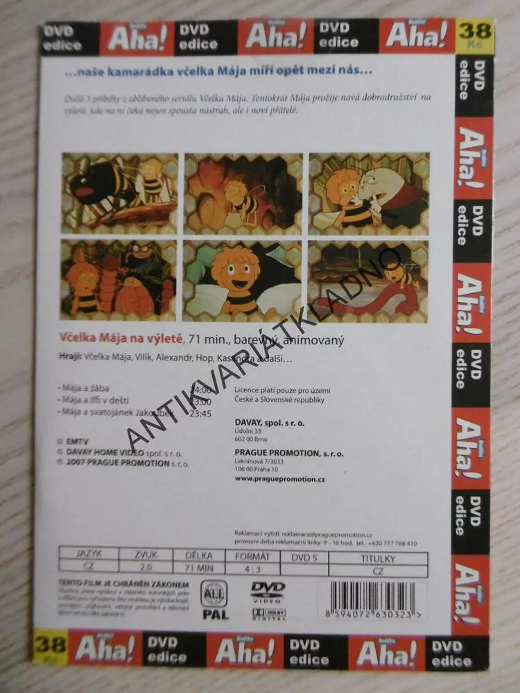 VČELKA MÁJA 2, VČELKA MÁJA NA VÝLETĚ, DVD FILM