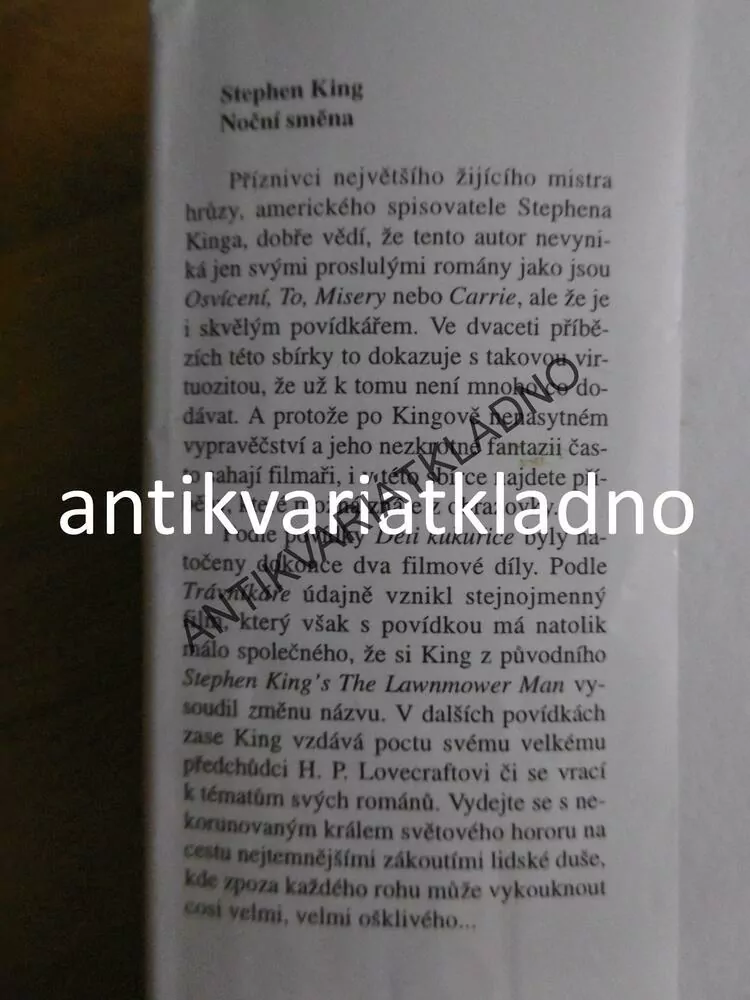 NOČNÍ SMĚNA, STEPHEN KING