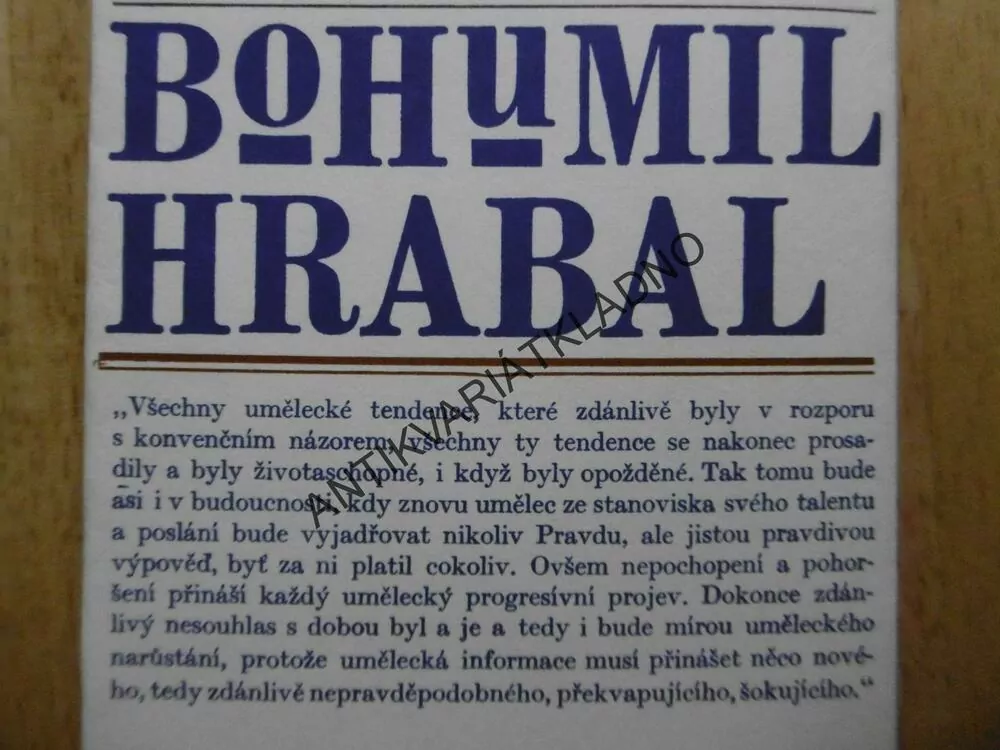 DOMÁCÍ ÚKOLY, BOHUMIL HRABAL, ÚVAHY A ROZHOVORY,