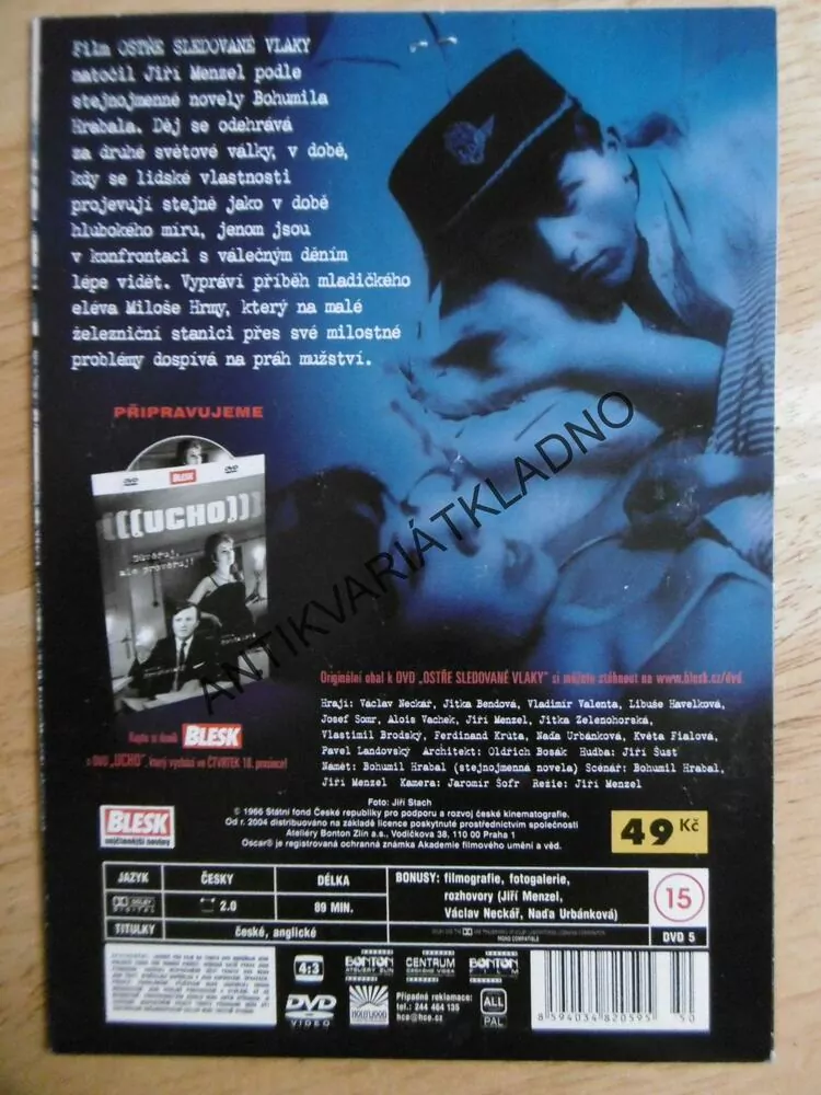 OSTŘE SLEDOVANÉ VLAKY, MENZEL, NECKÁŘ, DVD FILM ČR