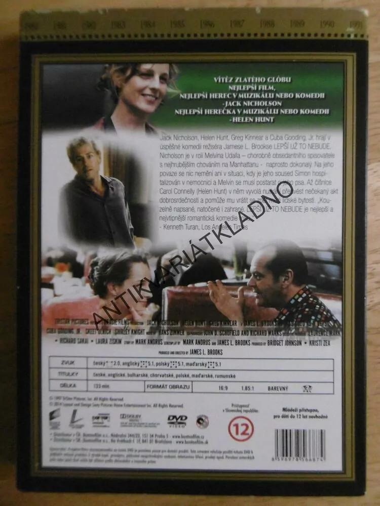 LEPŠÍ UŽ TO NEBUDE, JACK NICHOLSON,HUNT, DVD FILM