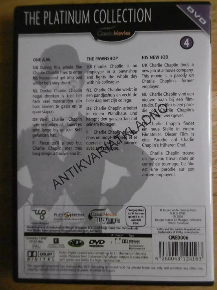 CHARLIE CHAPLIN, ANGLICKY, DVD FILM