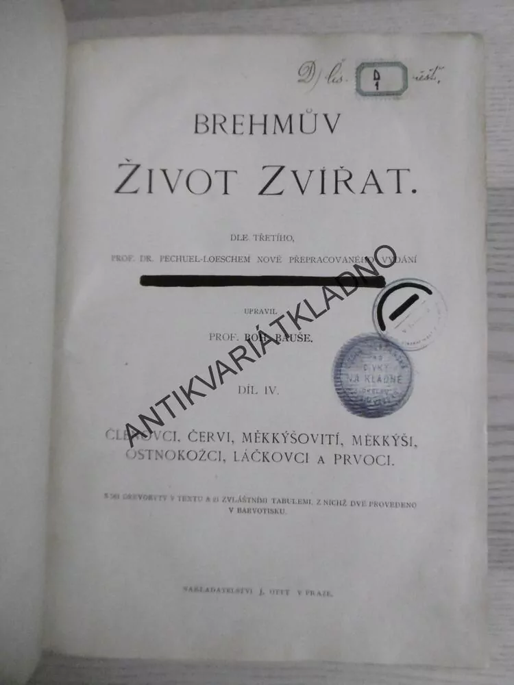 BREHM, BREHMŮV ŽIVOT ZVÍŘAT 4., HMYZ, **an