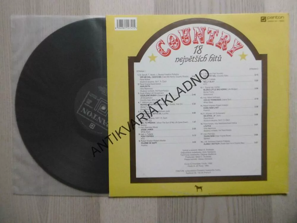 COUNTRY 18 NEJVĚTŠÍCH HITŮ, FEŠÁCI, MARTINOVÁ, GREENHORNS,BOBEK, GROSSMANN, BLANKET, AJ. LP