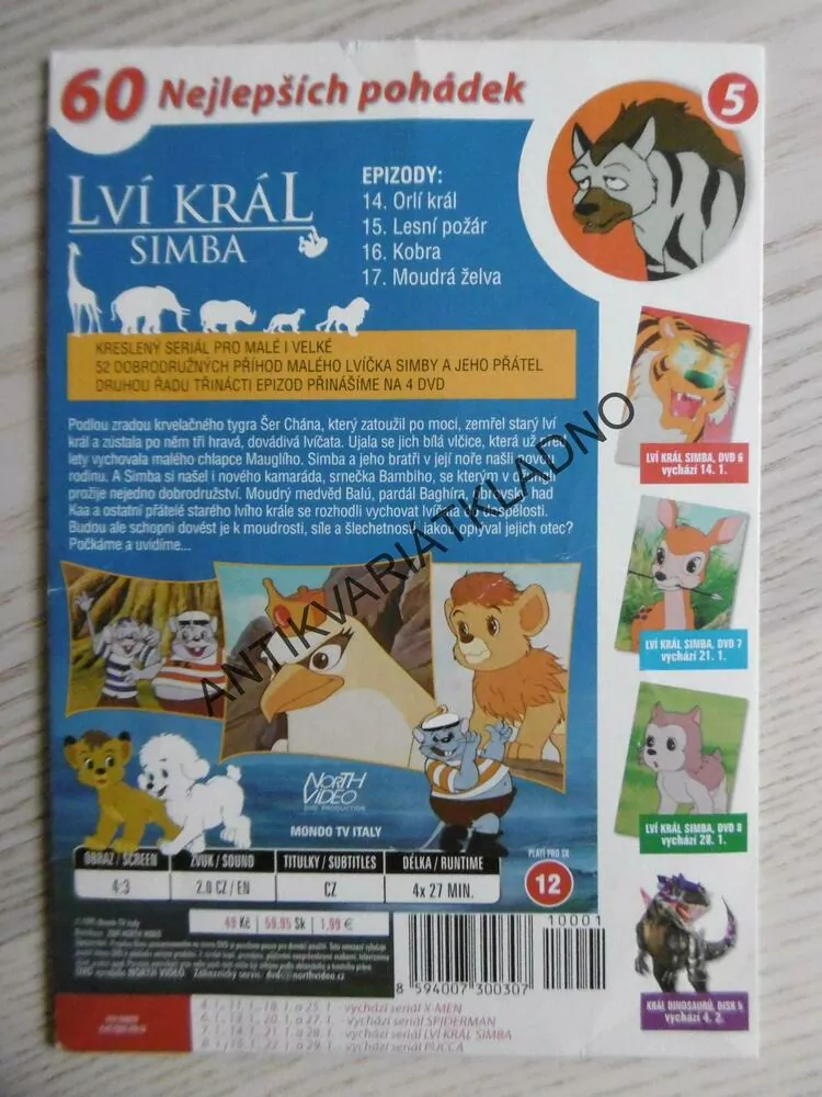 LVÍ KRÁL - SIMBA, DVD FILM