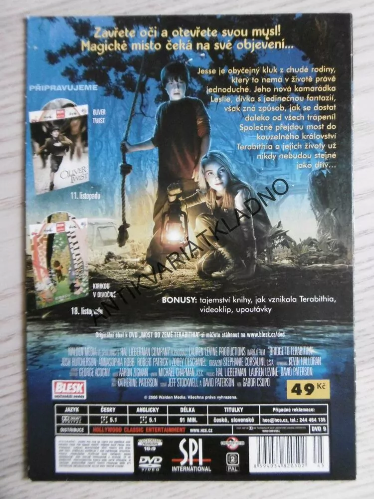 MOST DO ZEMĚ TERABITHIA, DVD FILM