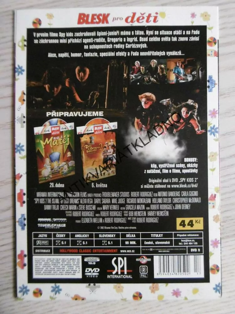 SPY KIDS 2: OSTROV ZTRACENÝCH SNŮ, DVD FILM