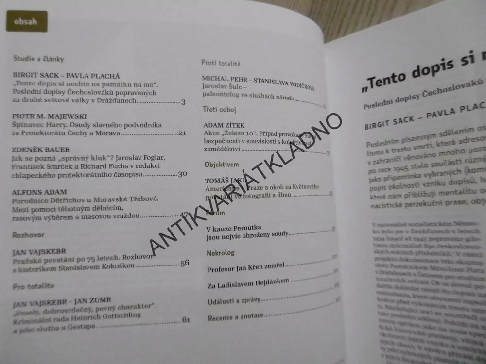 PAMĚŤ A DĚJINY, 01/2020, BEZ CD
