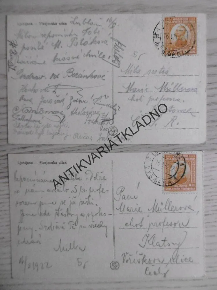 LUBLAŇ, FLORIÁNSKÁ ULICE, KOSTEL, 1922, 2 KUSY