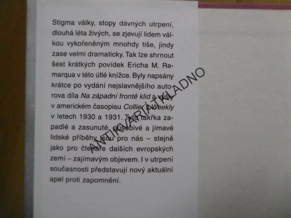 NEPŘÍTEL, ERICH MARIA REMARQUE, **an