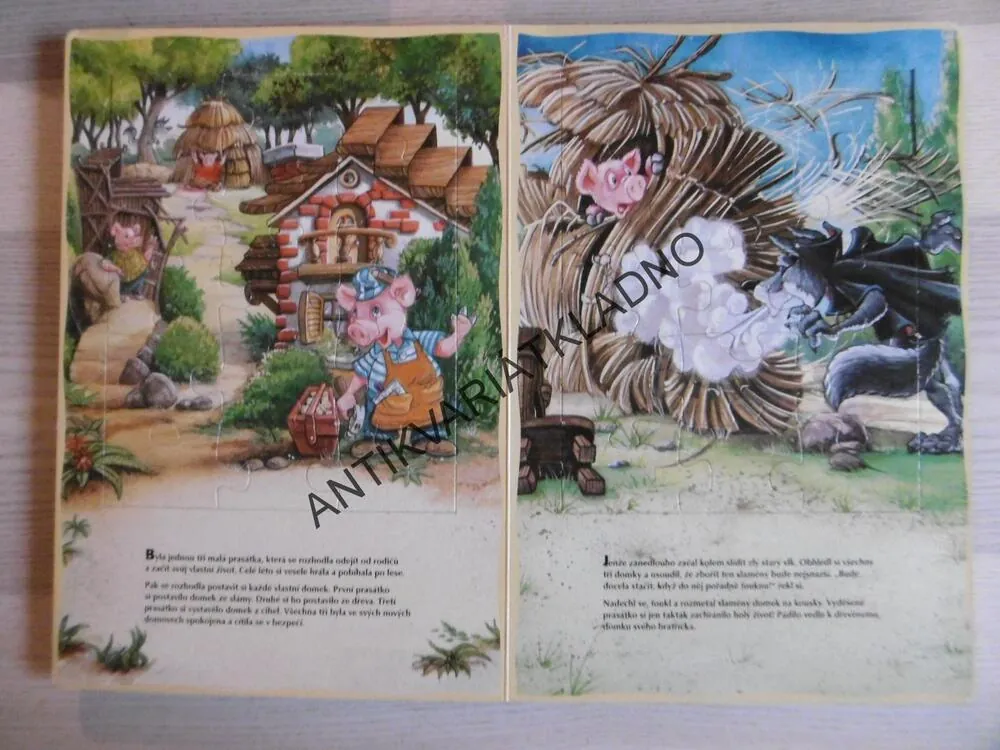 TŘI PRASÁTKA, KNIHA S 6X PUZZLE, **an
