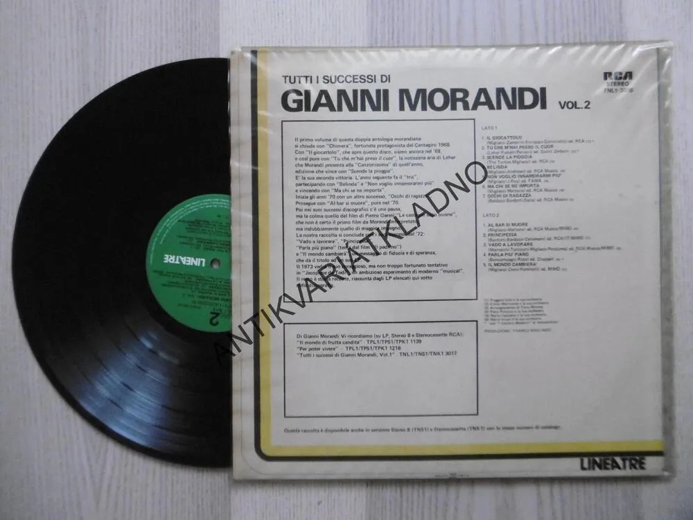 GIANNI MORANDI, TUTTI I SUCCESSI, LP