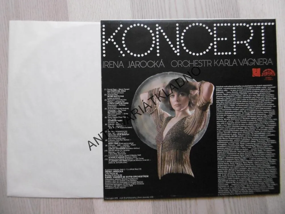 KONCERT, IRENA JAROCKÁ, ORCHESTR KARLA VÁGNERA,, LP