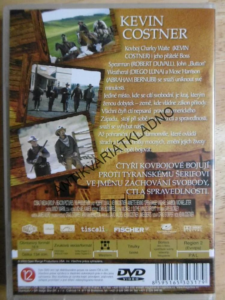 KRAJINA STŘELCŮ, KEVIN COSTNER, DVD FILM