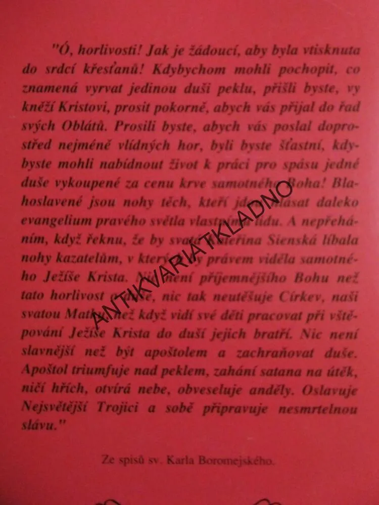 SV. KAREL BOROMEJSKÝ, P. KAREL DUCHOVSKÝ, **an