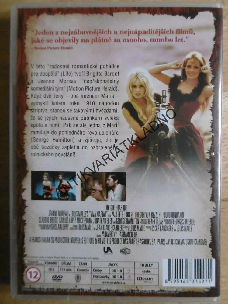 VIVA MARIA!, BRIGITTE BARDOT, MOREAU, HAMILTON, DVD FILM