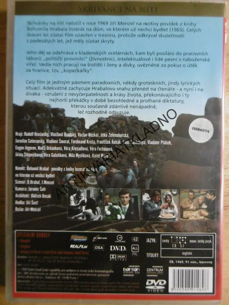 SKŘIVÁNCI NA NITI, MENZEL, HRABAL, NECKÁŘ, DVD FILM ČR