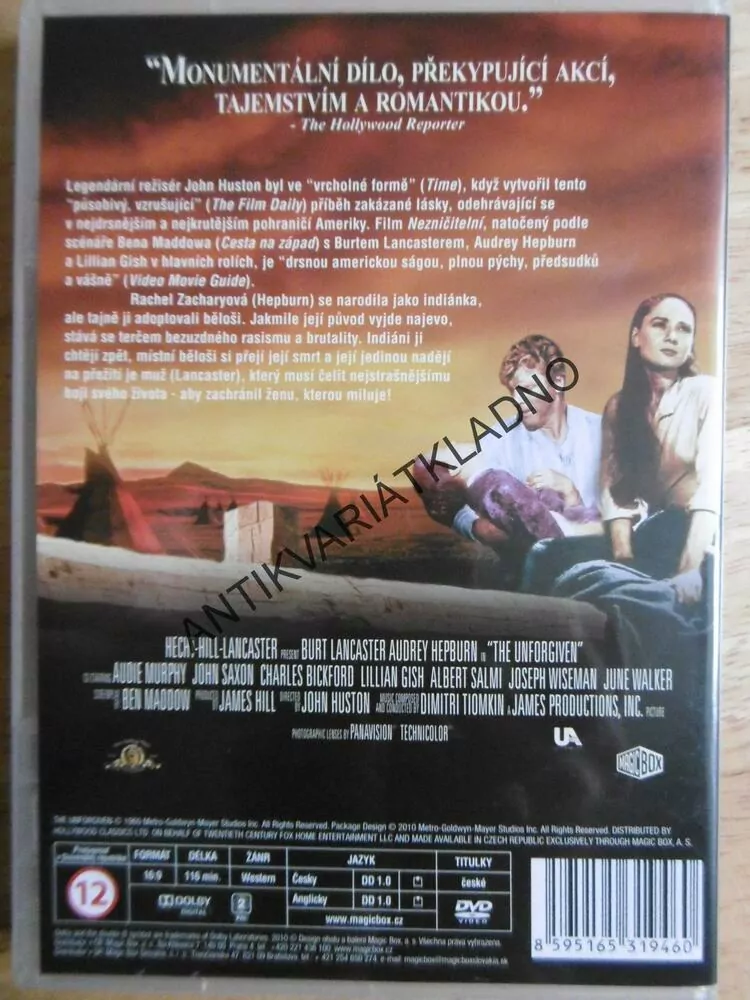 NEZNIČITELNÍ, LANCASTER, HEPBURN, DVD FILM USA