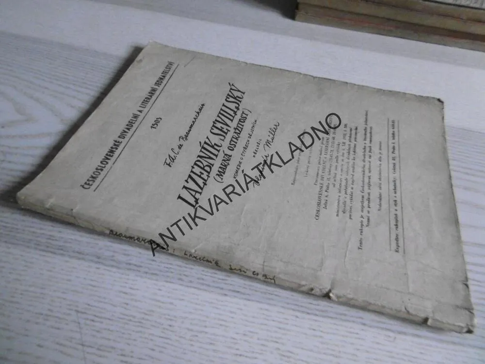 LAZEBNÍK SEVILLSKÝ, DIVADLO KOMEDIE O 4 DĚJSTVÍCH, SCÉNÁŘ, 1950, **an