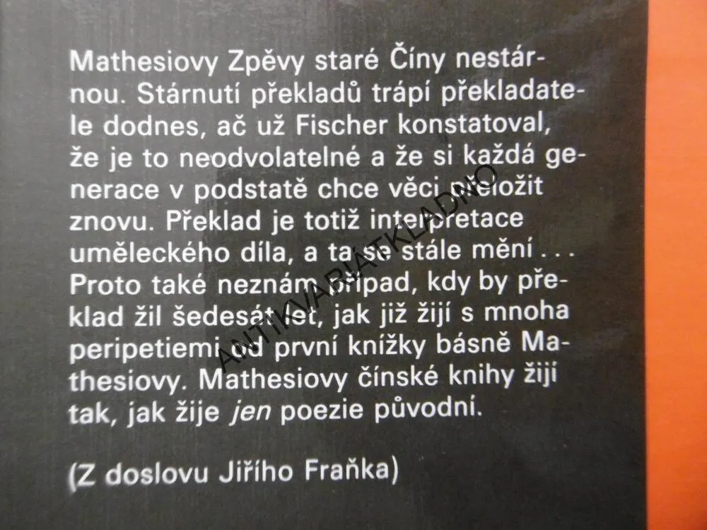 ZPĚVY STARÉ ČÍNY, BOHUMIL MATHESIUS, **an