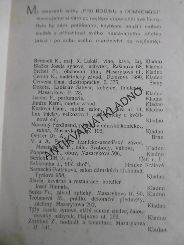 PRO RODINU A DOMÁCNOST, **an