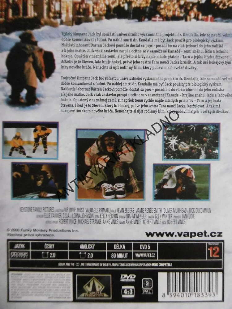 VIP, VELMI INTELIGENTNÍ PRIMÁT, DVD FILM