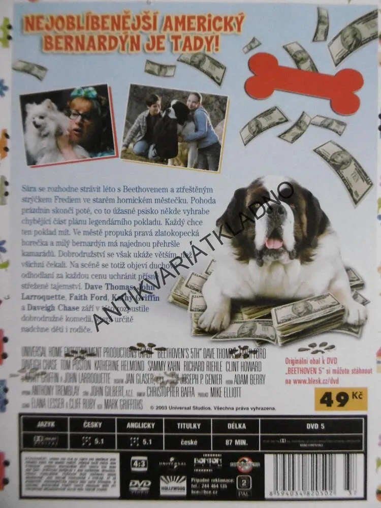 BEETHOVEN, VELKÁ TLAPA, DVD FILM