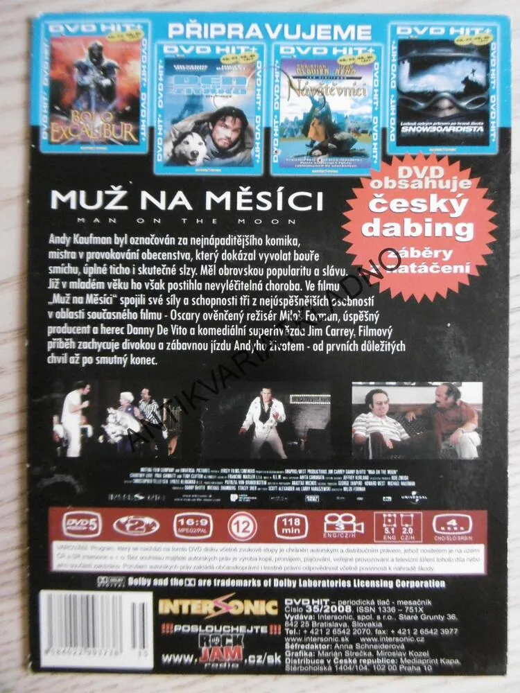 MUŽ NA MĚSÍCI, JIM CARREY, DVD FILM