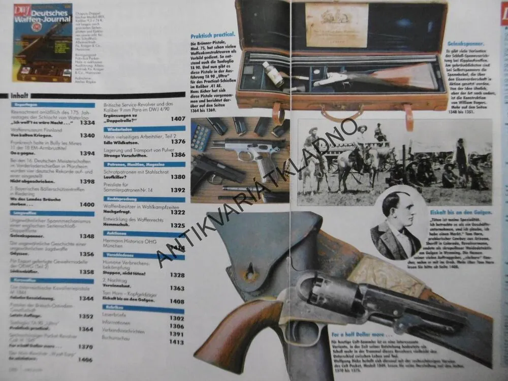 DWJ -DEUTSCHES WAFFEN-JOURNAL, 9/90, NĚMECKY, ČASOPIS ,ZBRANĚ, 