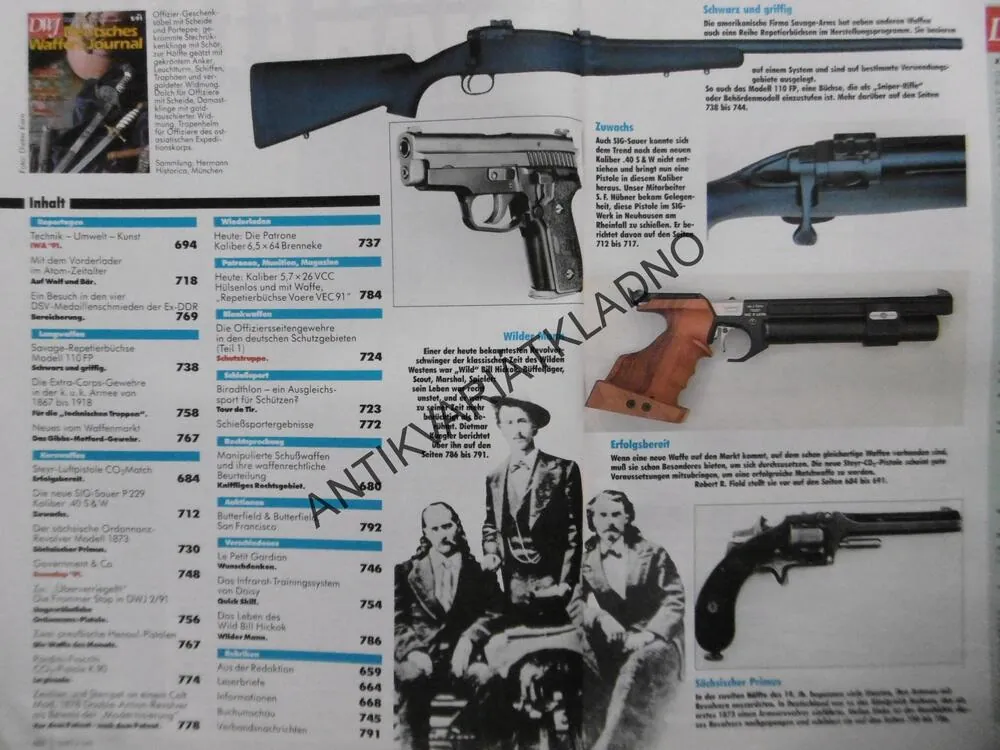 DWJ -DEUTSCHES WAFFEN-JOURNAL, 5/91, NĚMECKY, ČASOPIS ,ZBRANĚ, 