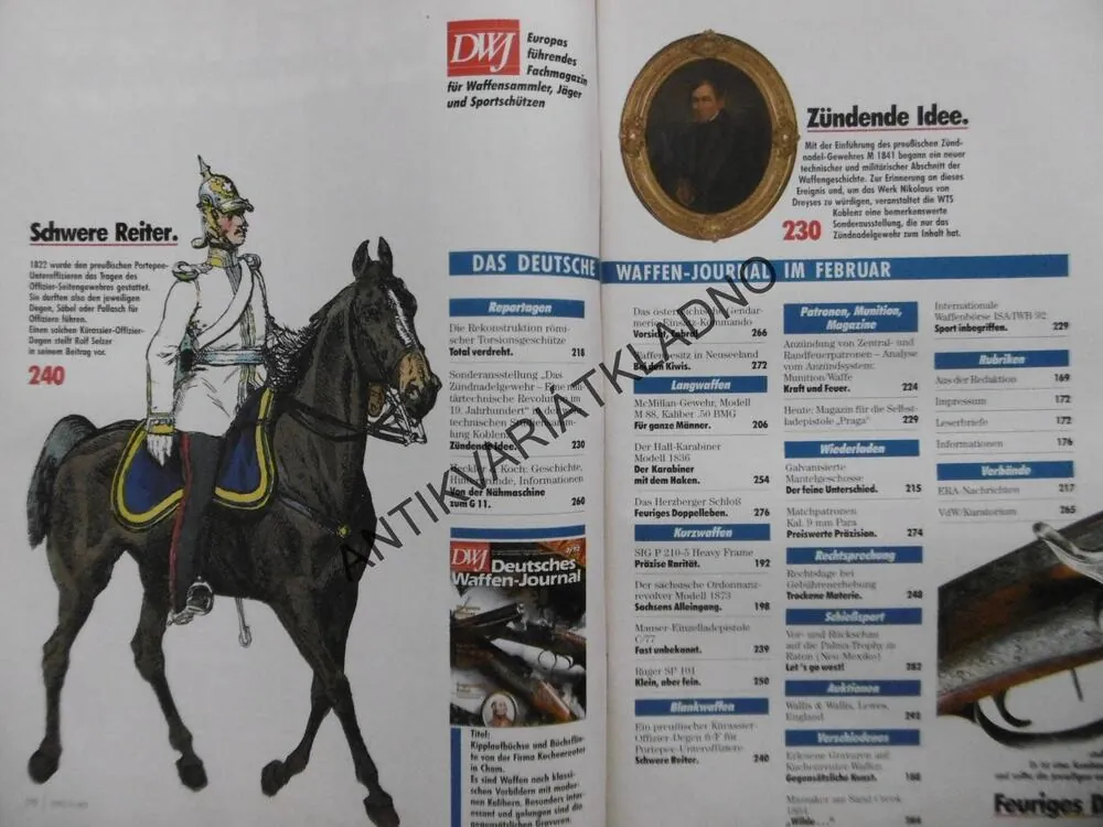 DWJ -DEUTSCHES WAFFEN-JOURNAL, 2/92, NĚMECKY, ČASOPIS ,ZBRANĚ, 