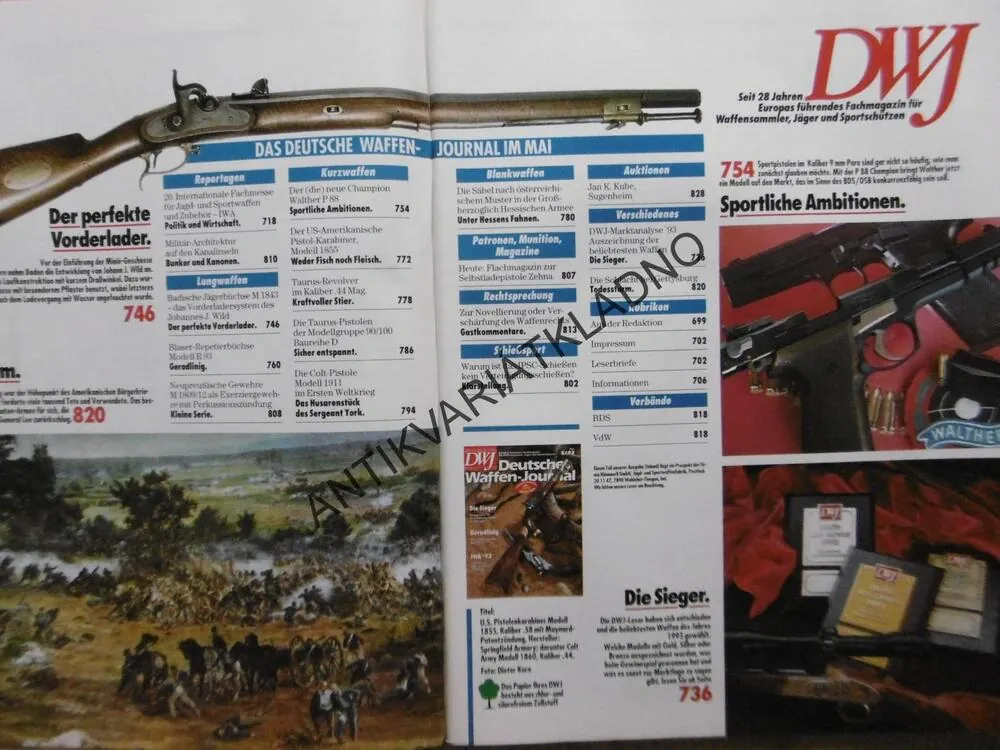 DWJ -DEUTSCHES WAFFEN-JOURNAL, 5/93, NĚMECKY, ČASOPIS ,ZBRANĚ, 