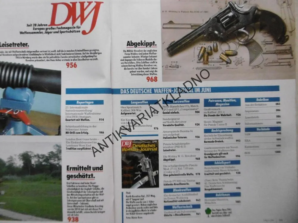 DWJ -DEUTSCHES WAFFEN-JOURNAL, 6/93, NĚMECKY, ČASOPIS ,ZBRANĚ, 