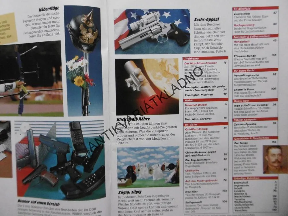 VISIER, 2/1991, NĚMECKY, ČASOPIS ,ZBRANĚ, 