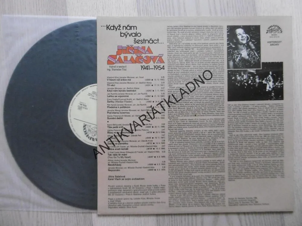 KDYŽ NÁM BÝVALO ŠESTNÁCT...,JIŘINA SALAČOVÁ, 1941-54, , LP