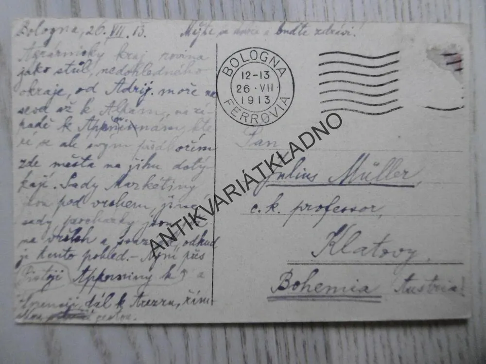 BOLOGNA, PANORAMA, 1913, ITÁLIE