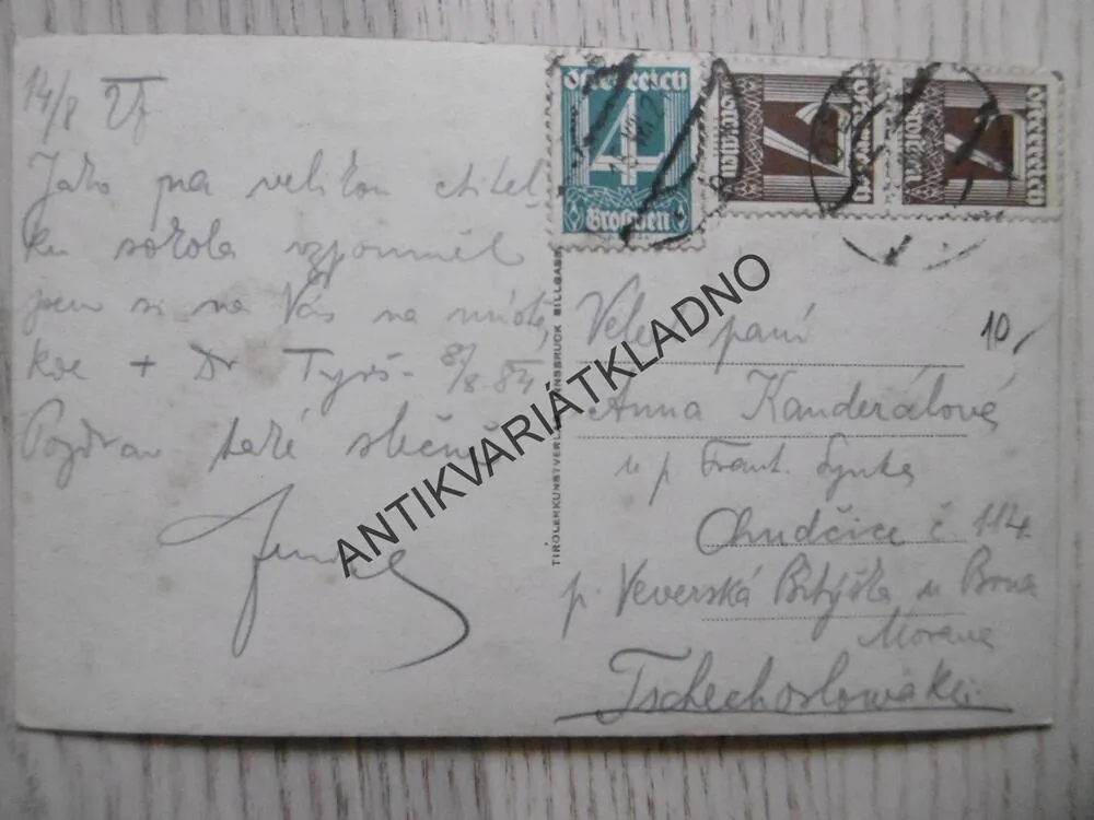 ÚDOLÍ V TYROLSKU, ÖTZTAL, 1921, RAKOUSKO