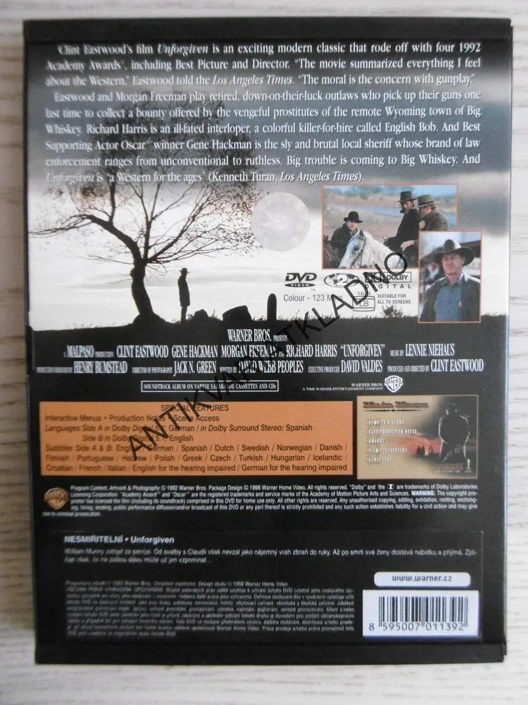 UNFORGIVEN, DVD FILM S ČESKÝMI TITULKY