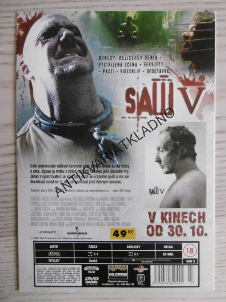 SAW IV., PASTI JSOU NASTRAŽENY, DVD FILM