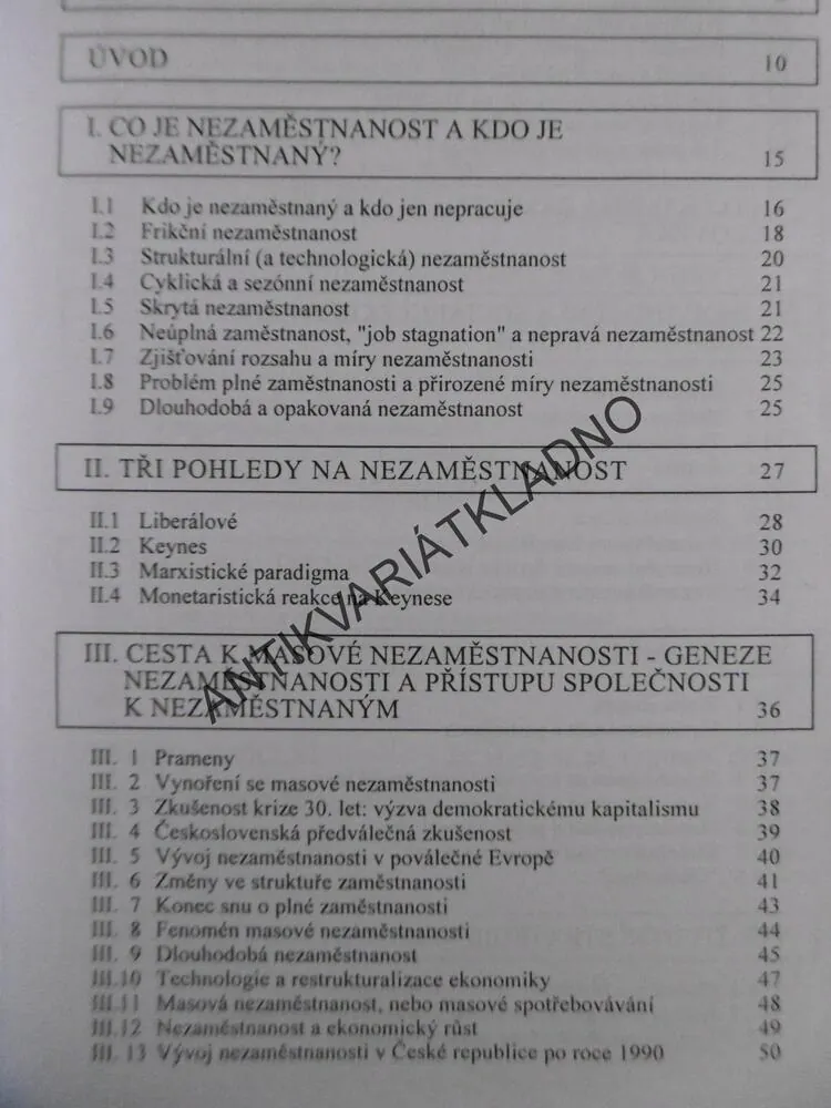 NEZAMĚSTNANOST JAKO SOCIÁLNÍ PROBLÉM, PETR MAREŠ, **an