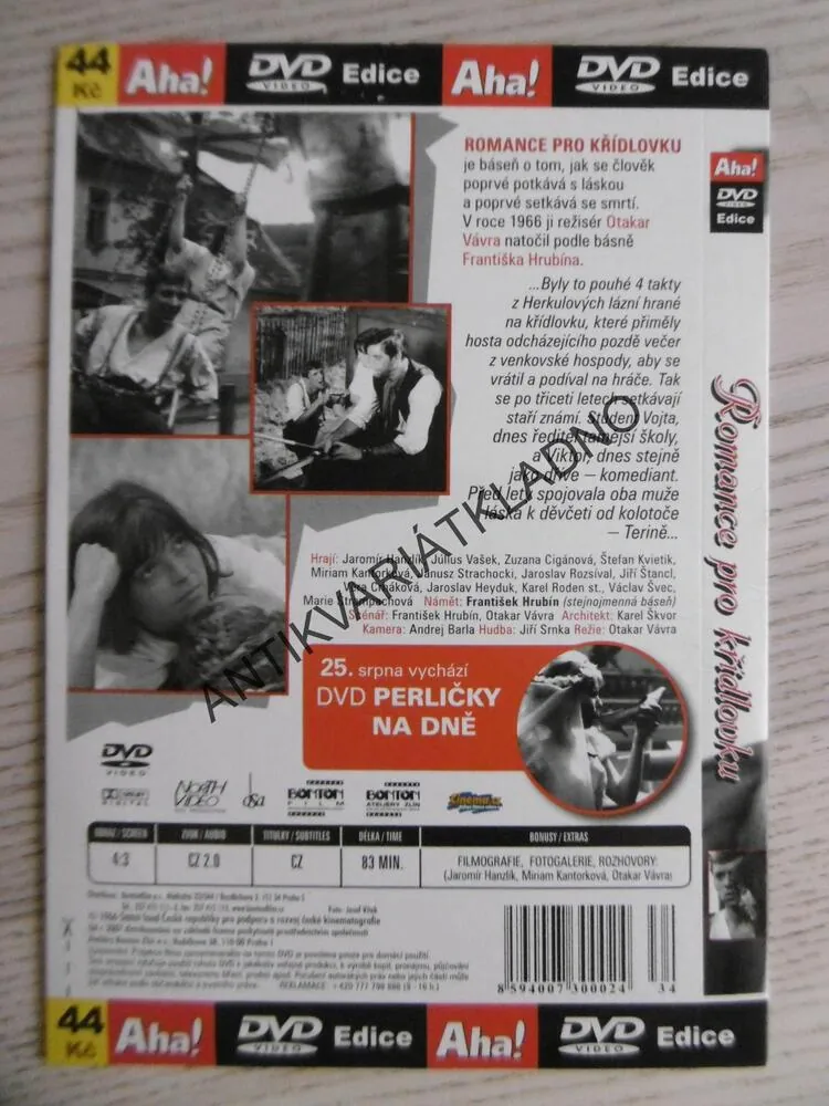 ROMANCE PRO KŘÍDLOVKU, DVD FILM