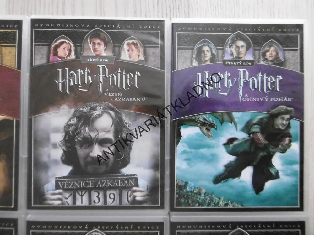 HARRY POTTER, CELÁ SÉRIE 16 DVD, 8 OBALŮ, DVOUDISKOVÉ VERZE, DVD FILM