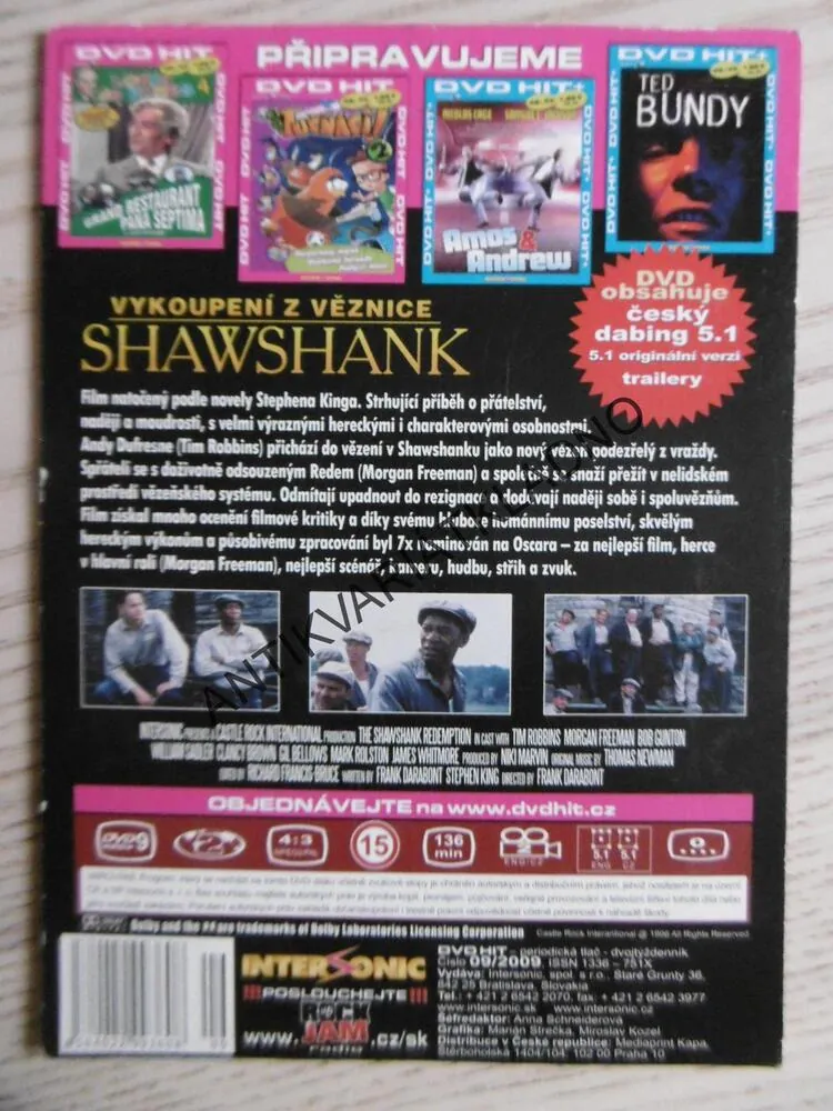 VYKOUPENÍ Z VĚZNICE SHAWSHANK, DVD FILM