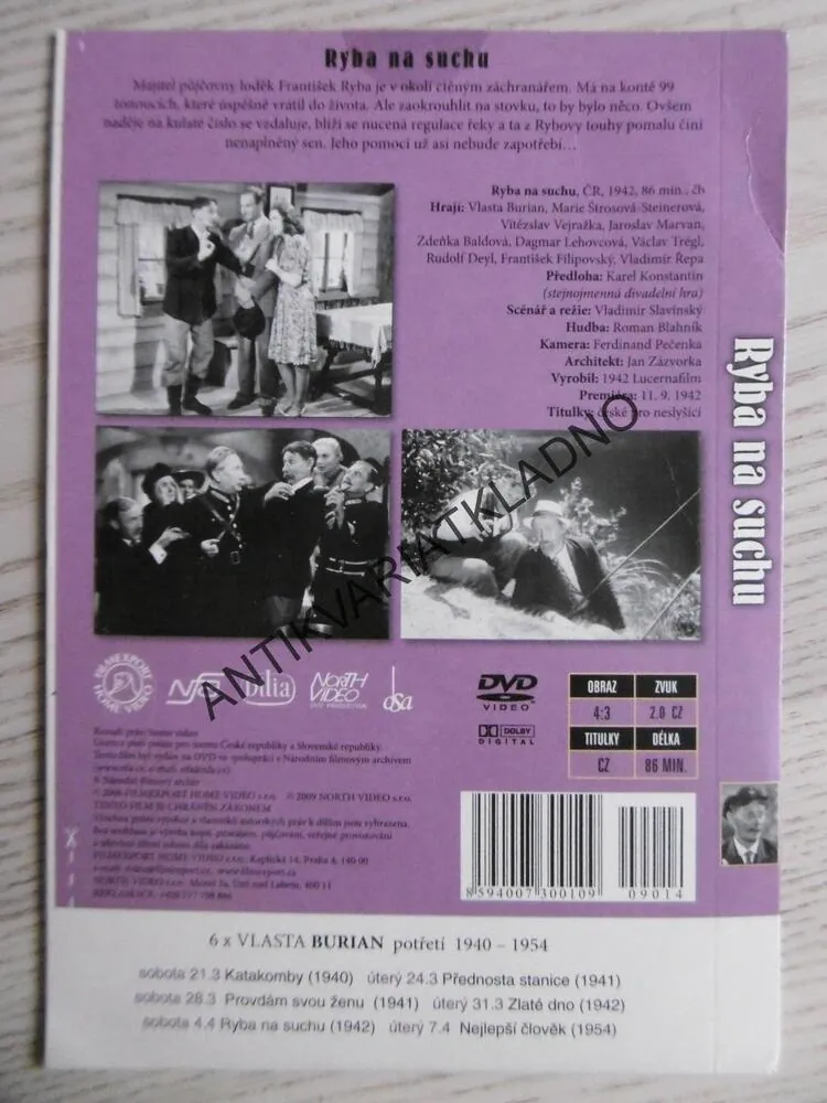RYBA NA SUCHU, VLASTA BURIAN, DVD FILM