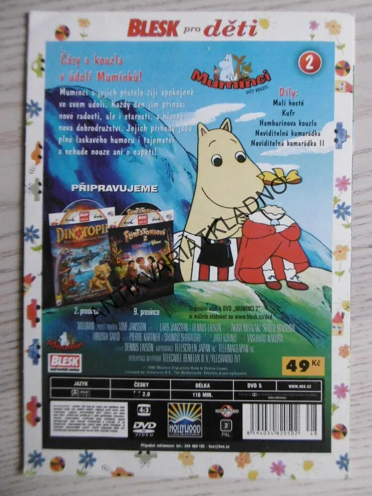 MUMÍNCI, SVĚT KOUZEL, DVD FILM 