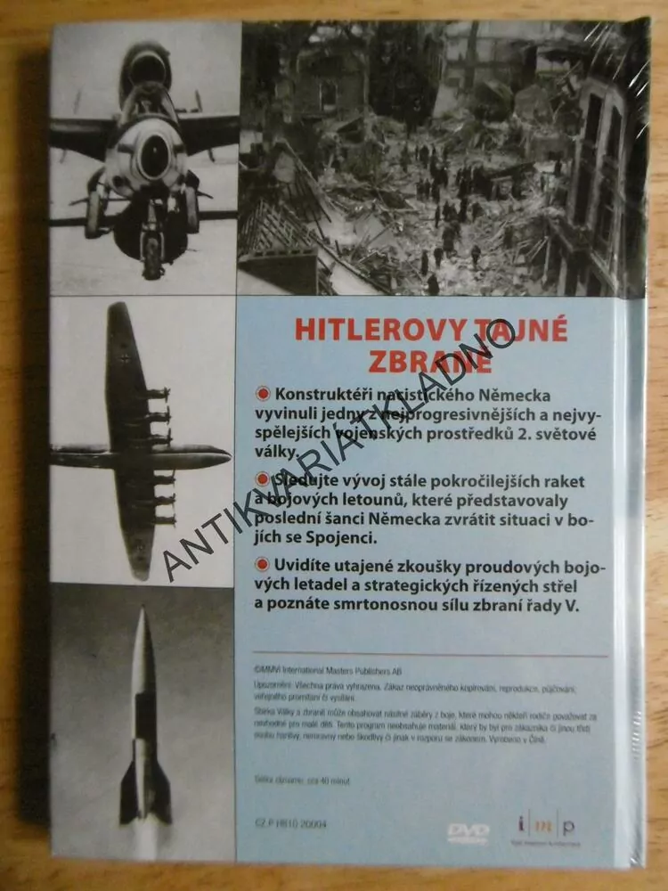 HITLEROVY TAJNÉ ZBRANĚ, DVD FILM DOKUMENT VÁLKA