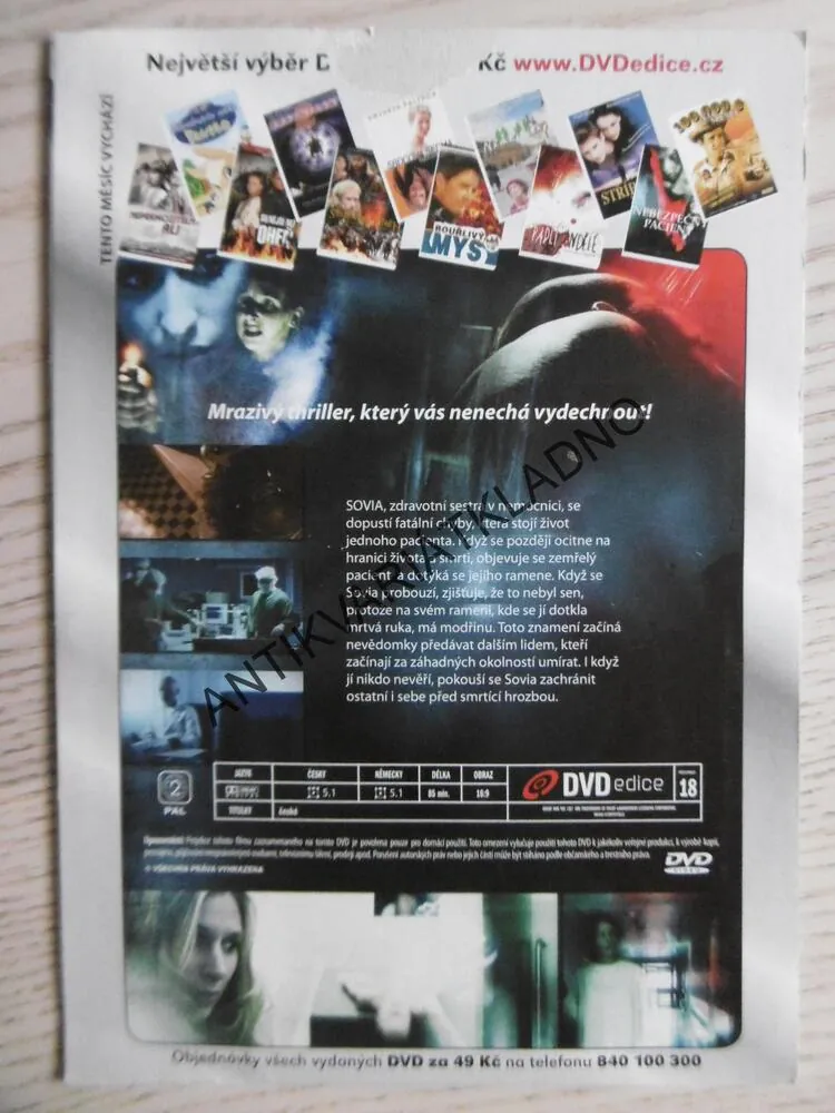 NEBEZPEČNÝ PACIENT, DVD FILM