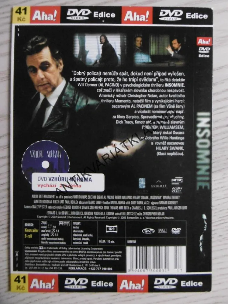 INSOMNIE, DVD FILM