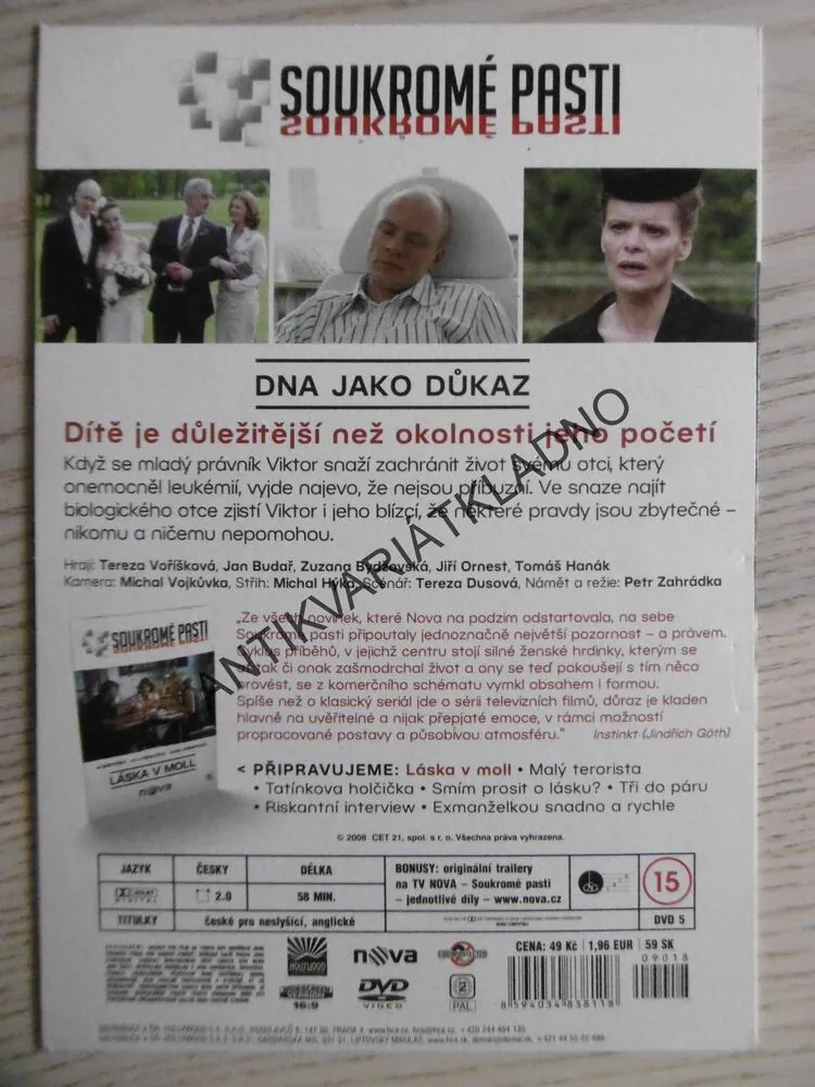 DNA JAKO DŮKAZ, SOUKROMÉ PASTI, DVD FILM ČR