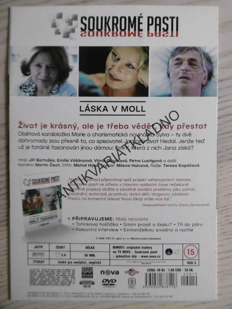 LÁSKA V MOLL, SOUKROMÉ PASTI, DVD FILM ČR
